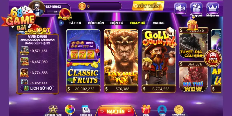 Các tựa game hay tại slot nổ hũ